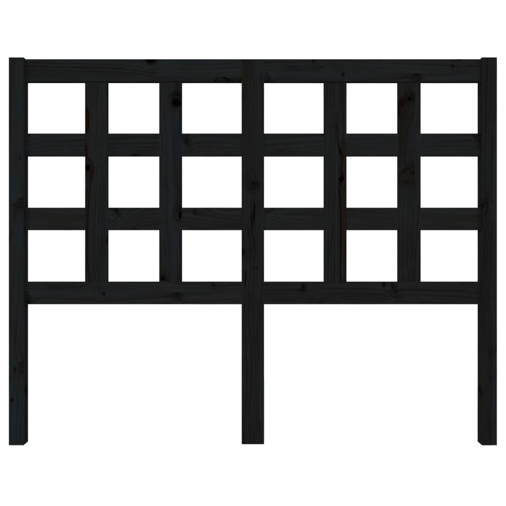 Tăblie de pat, negru, 125,5x4x100 cm, lemn masiv de pin - Lando