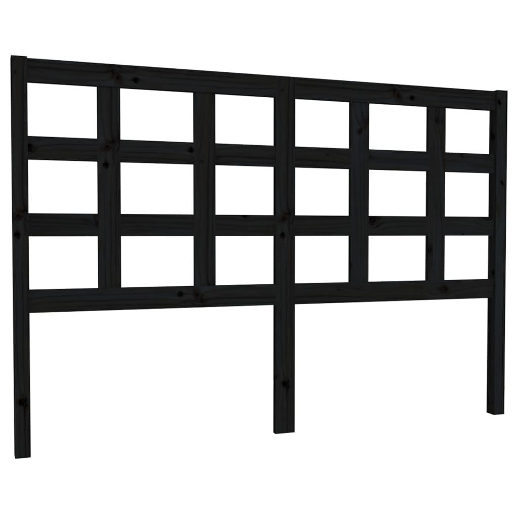 Tăblie de pat, negru, 145,5x4x100 cm, lemn masiv de pin - Lando