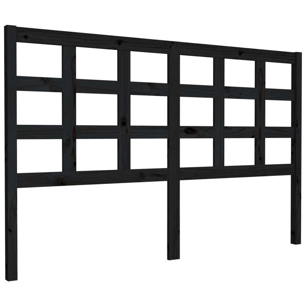 Tăblie de pat, negru, 156x4x100 cm, lemn masiv de pin - Lando