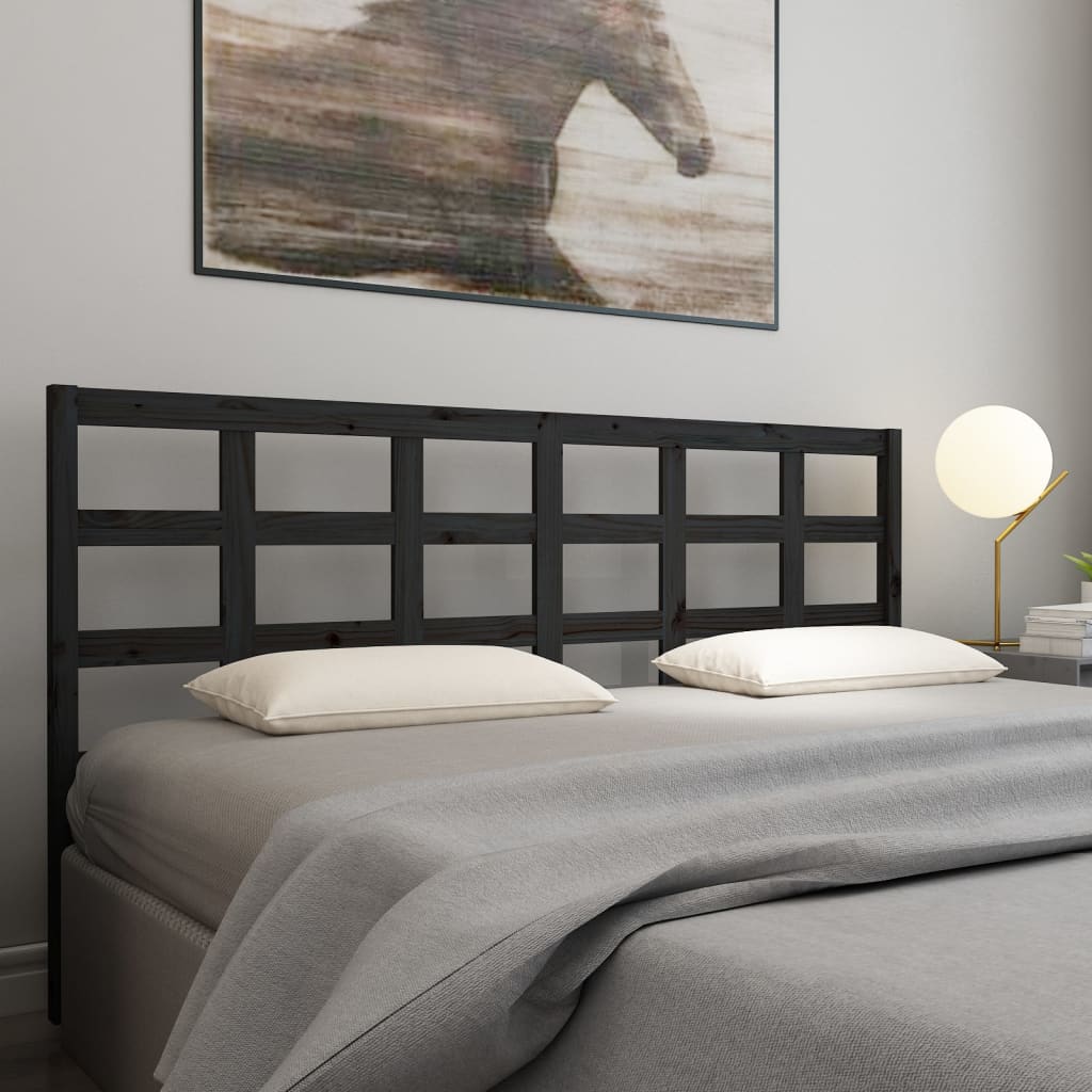 Tăblie de pat, negru, 185,5x4x100 cm, lemn masiv de pin - Lando