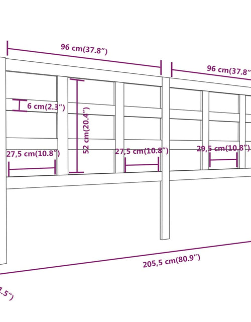 Încărcați imaginea în vizualizatorul Galerie, Tăblie de pat, 205,5x4x100 cm, lemn masiv de pin - Lando
