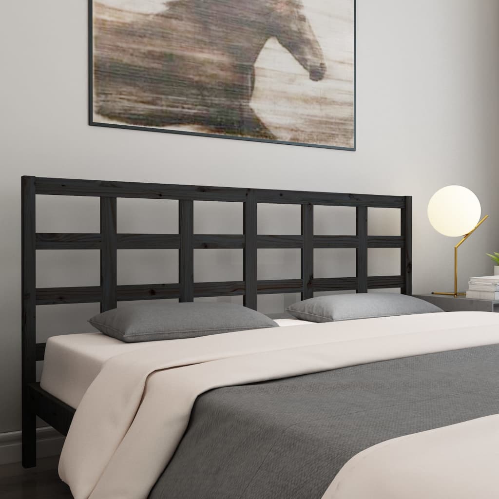 Tăblie de pat, negru, 205,5x4x100 cm, lemn masiv de pin - Lando