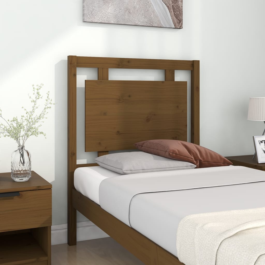 Tăblie de pat, maro miere, 80,5x4x100 cm, lemn masiv de pin - Lando