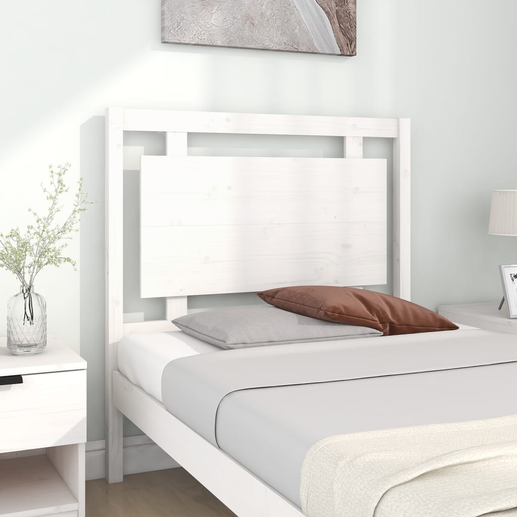 Tăblie de pat, alb, 95,5x4x100 cm, lemn masiv de pin - Lando