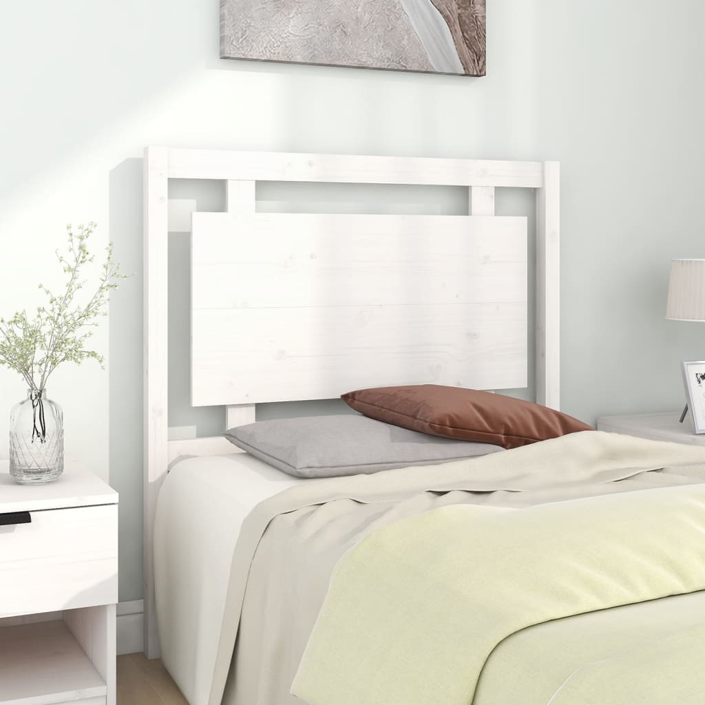 Tăblie de pat, alb, 95,5x4x100 cm, lemn masiv de pin - Lando