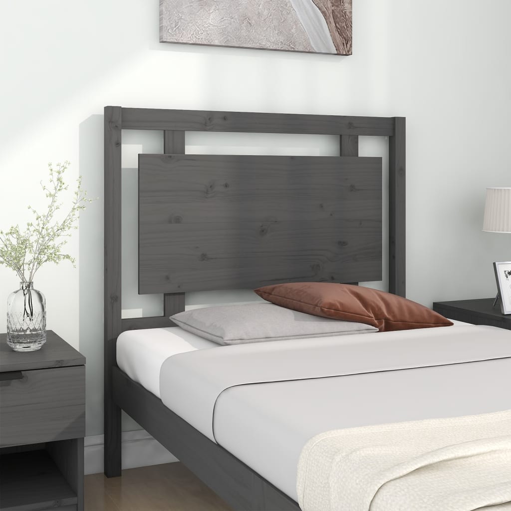 Tăblie de pat, gri, 95,5x4x100 cm, lemn masiv de pin - Lando