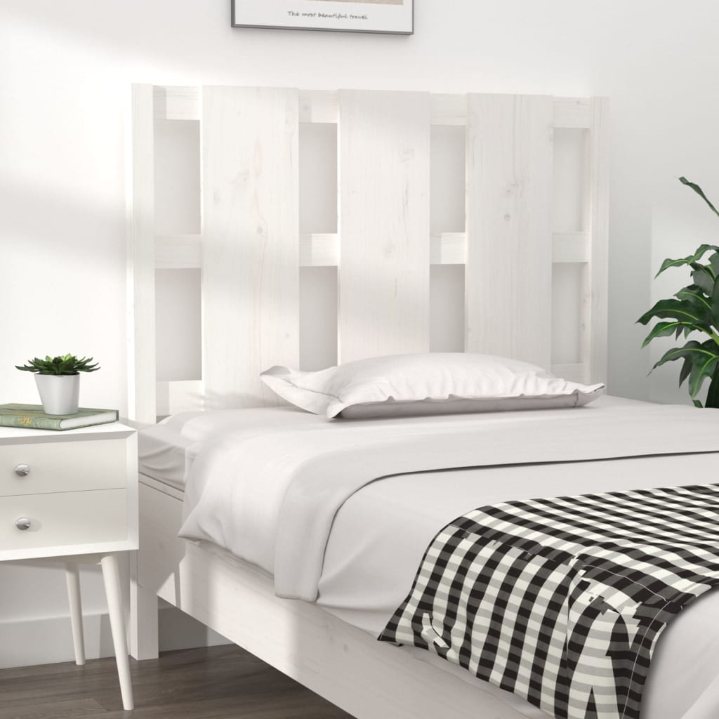 Tăblie de pat, alb, 105,5x4x100 cm, lemn masiv de pin - Lando
