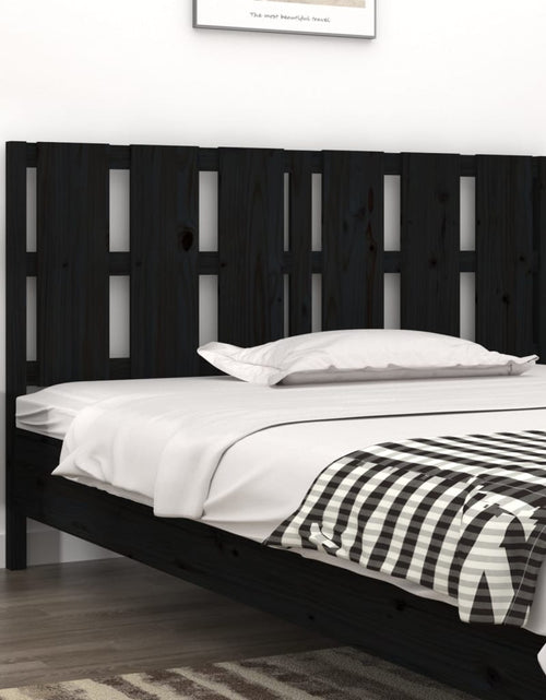 Încărcați imaginea în vizualizatorul Galerie, Tăblie de pat, negru, 155,5x4x100 cm, lemn masiv de pin - Lando
