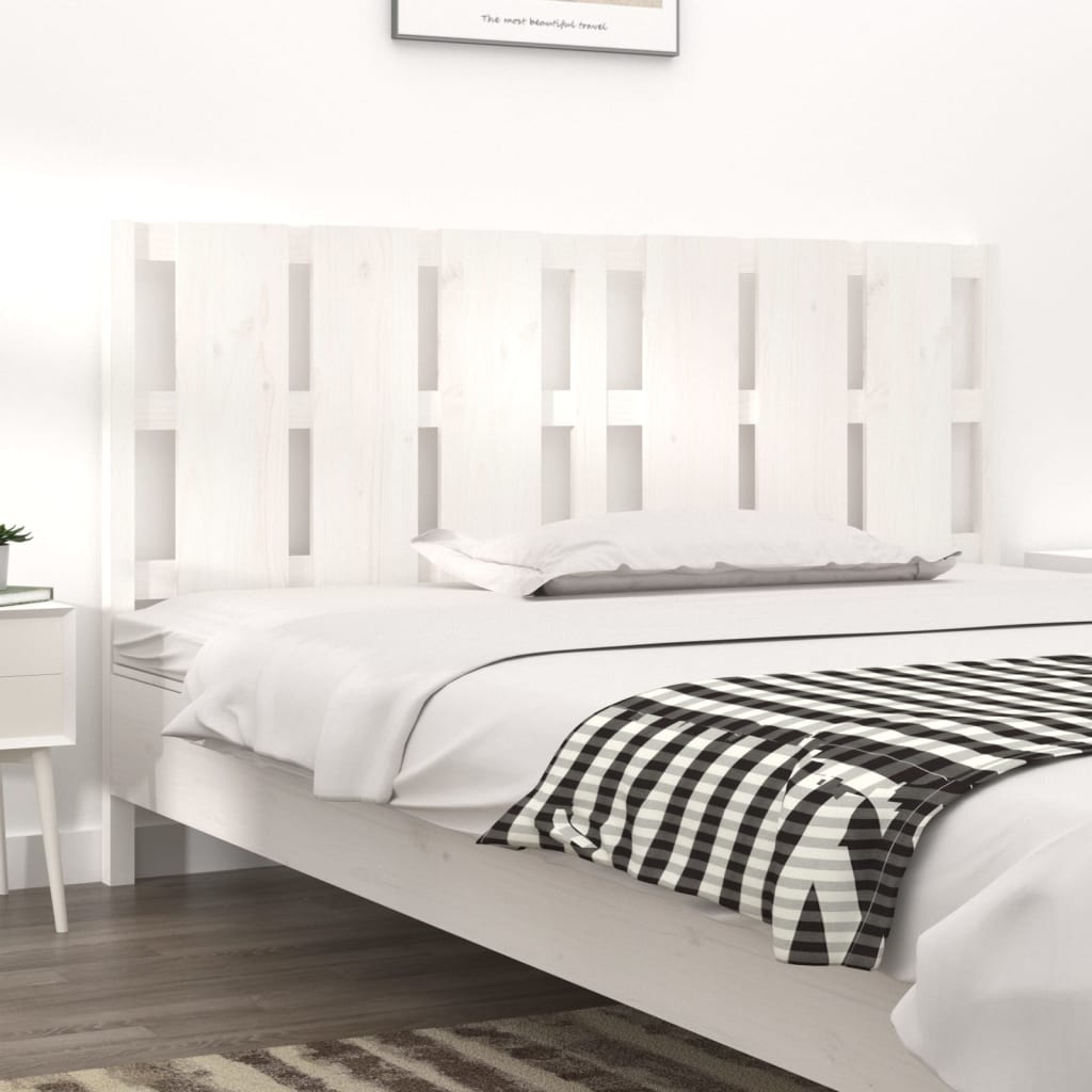 Tăblie de pat, alb, 165,5x4x100 cm, lemn masiv de pin - Lando