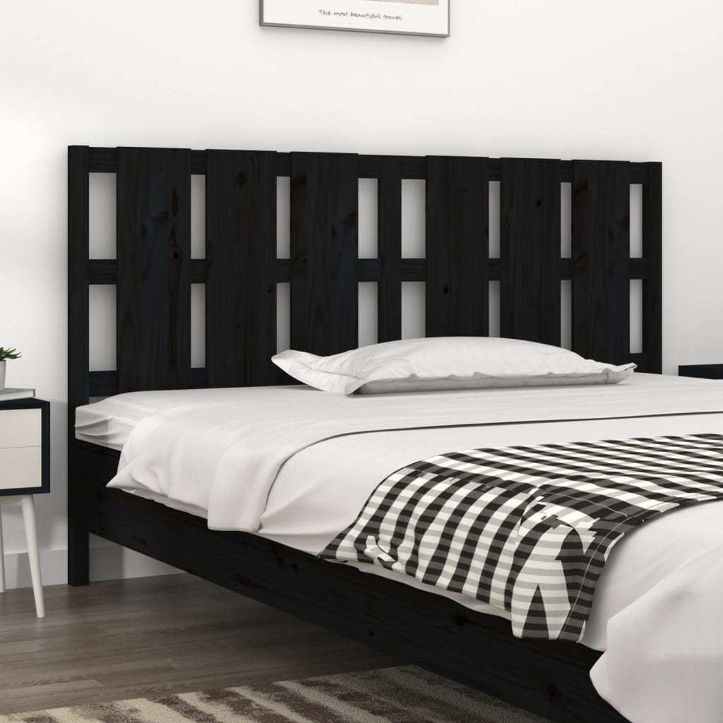 Tăblie de pat, negru, 185,5x4x100 cm, lemn masiv de pin - Lando