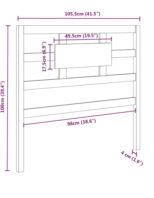 Încărcați imaginea în vizualizatorul Galerie, Tăblie de pat, alb, 105,5x4x100 cm, lemn masiv de pin - Lando
