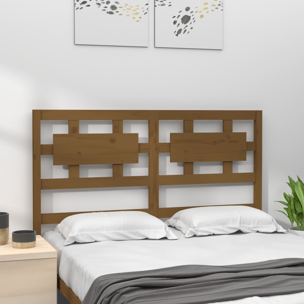 Tăblie de pat, maro miere, 145,5x4x100 cm, lemn masiv de pin - Lando