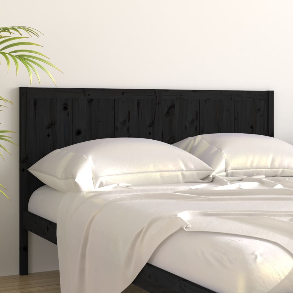 Tăblie de pat, negru, 205,5x4x100 cm, lemn masiv de pin - Lando
