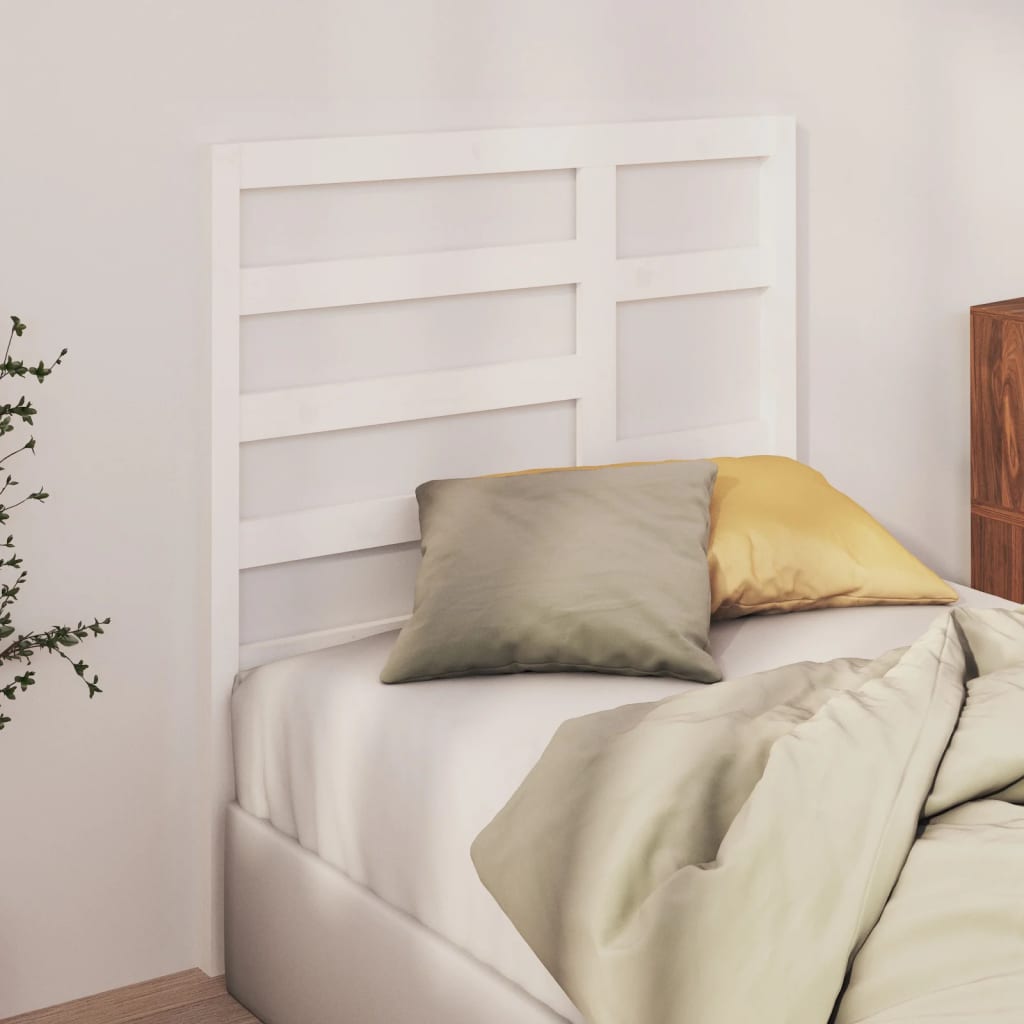 Tăblie de pat, alb, 81x4x104 cm, lemn masiv de pin - Lando