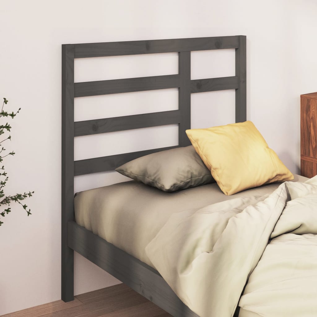 Tăblie de pat, gri, 81x4x104 cm, lemn masiv de pin - Lando