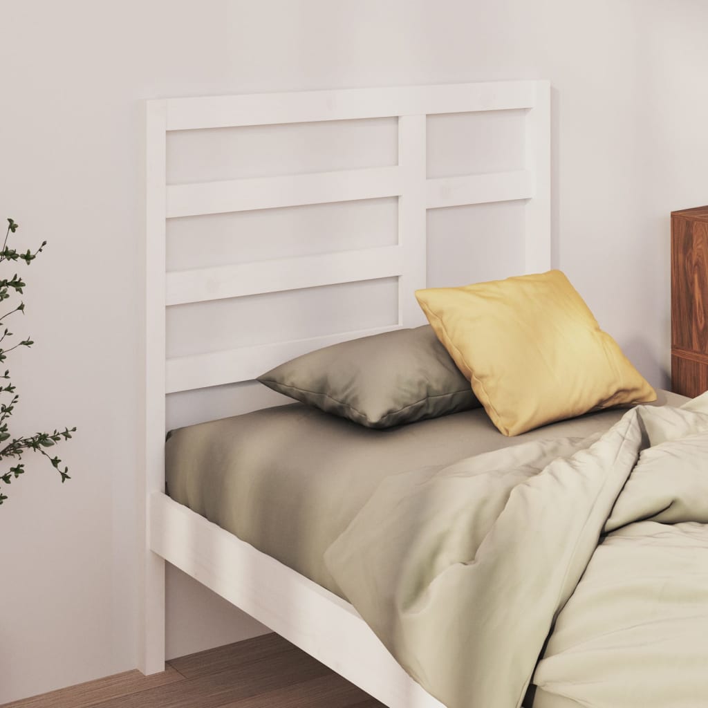 Tăblie de pat, alb, 96x4x104 cm, lemn masiv de pin - Lando