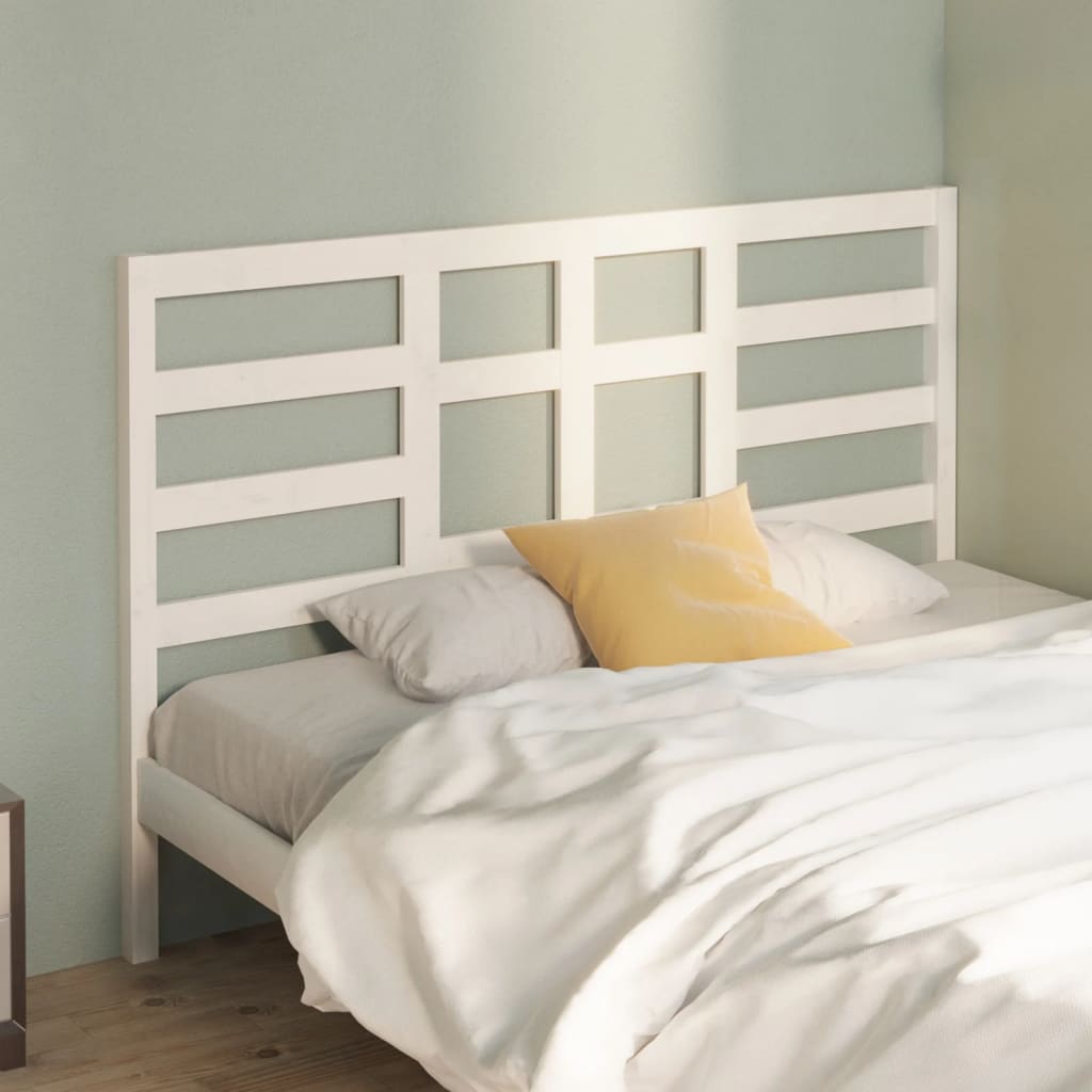 Tăblie de pat, alb, 126x4x104 cm, lemn masiv de pin - Lando