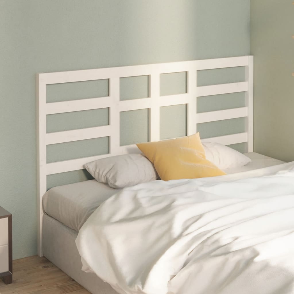 Tăblie de pat, alb, 146x4x104 cm, lemn masiv de pin - Lando