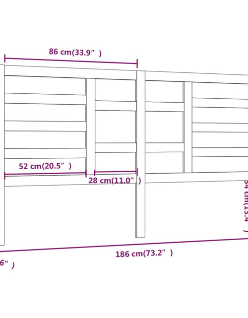 Încărcați imaginea în vizualizatorul Galerie, Tăblie de pat, 186x4x104 cm, lemn masiv de pin - Lando
