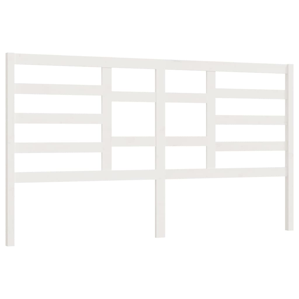 Tăblie de pat, alb, 186x4x104 cm, lemn masiv de pin - Lando