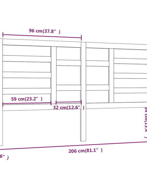 Încărcați imaginea în vizualizatorul Galerie, Tăblie de pat, 206x4x104 cm, lemn masiv de pin - Lando
