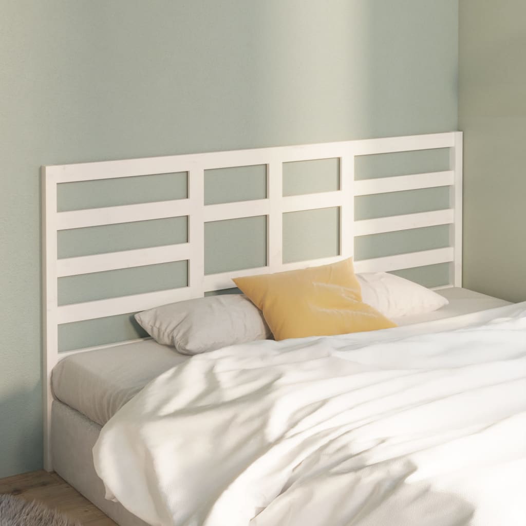 Tăblie de pat, alb, 206x4x104 cm, lemn masiv de pin - Lando