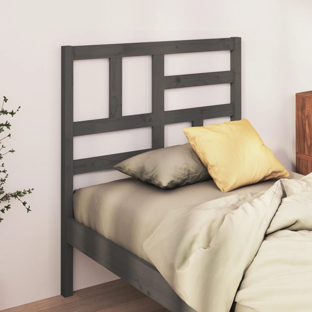 Tăblie de pat, gri, 81x4x104 cm, lemn masiv de pin - Lando
