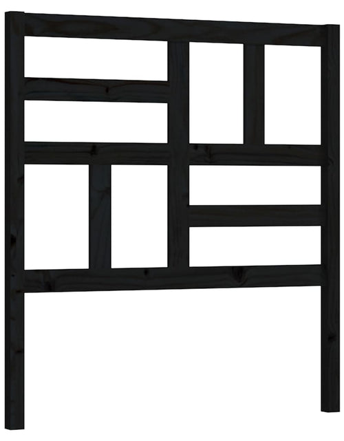 Загрузите изображение в средство просмотра галереи, Tăblie de pat, negru, 96x4x104 cm, lemn masiv de pin - Lando
