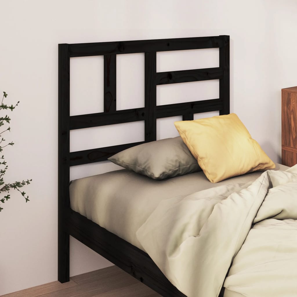 Tăblie de pat, negru, 96x4x104 cm, lemn masiv de pin - Lando