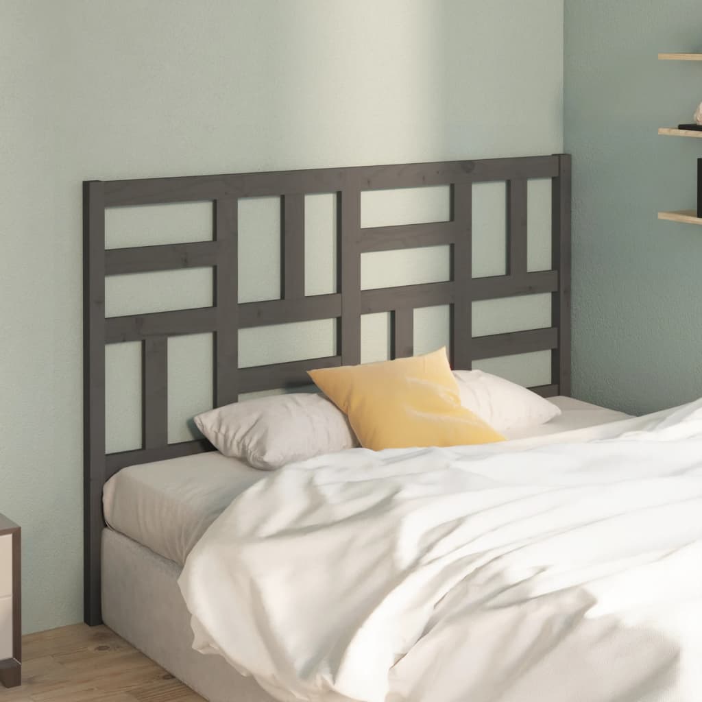 Tăblie de pat, gri, 126x4x104 cm, lemn masiv de pin - Lando