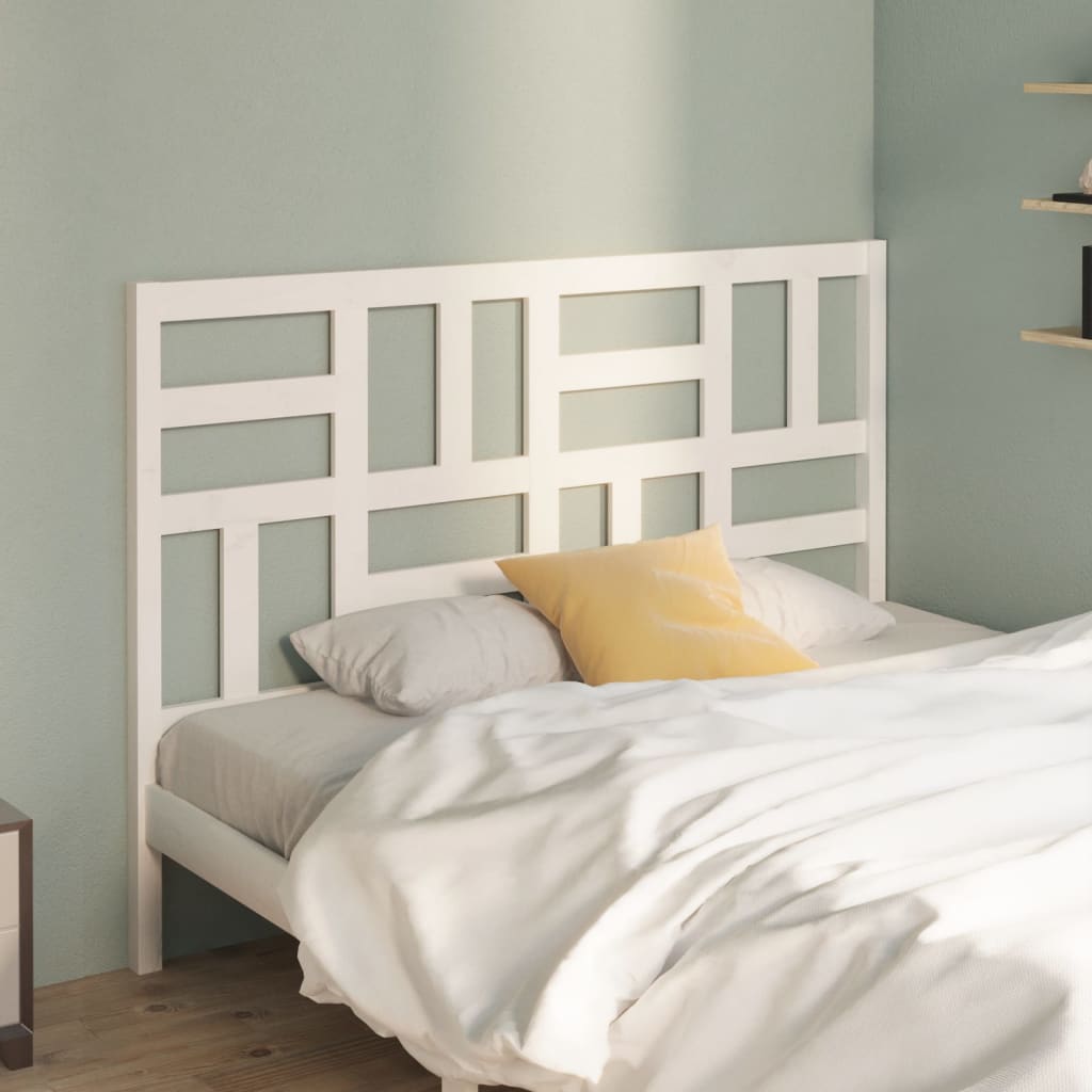 Tăblie de pat, alb, 141x4x104 cm, lemn masiv de pin - Lando