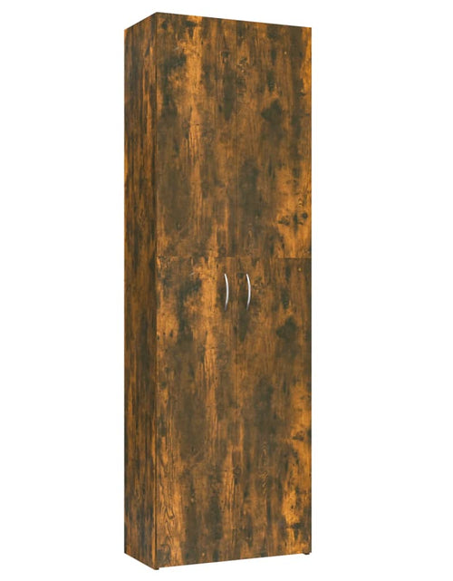 Încărcați imaginea în vizualizatorul Galerie, Dulap de birou stejar fumuriu 60x32x190 cm lemn prelucrat Lando - Lando
