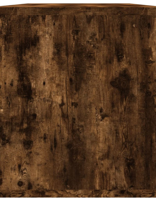 Încărcați imaginea în vizualizatorul Galerie, Cutie de depozitare viniluri, stejar fumuriu, 71x34x36 cm, lemn - Lando
