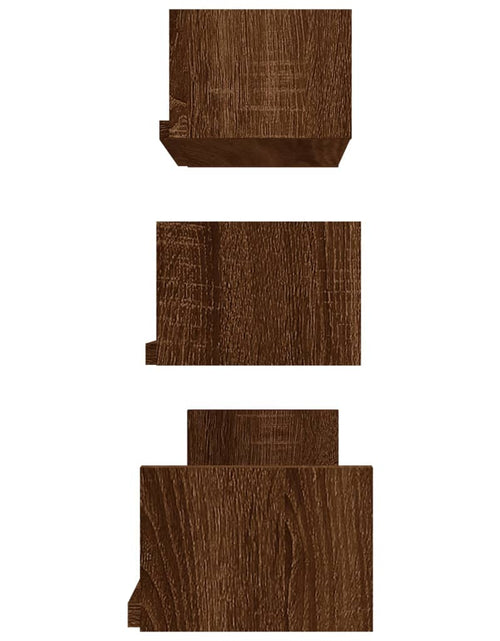 Încărcați imaginea în vizualizatorul Galerie, Rafturi de expunere de perete 3 buc. stejar maro lemn prelucrat Lando - Lando
