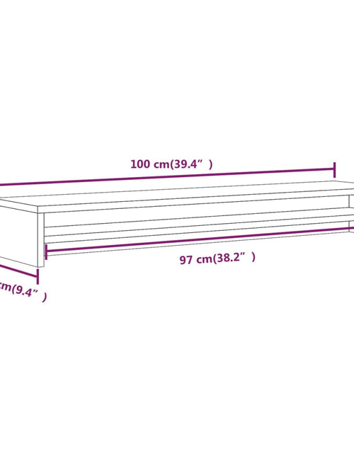 Загрузите изображение в средство просмотра галереи, Suport pentru monitor gri sonoma 100x24x13 cm lemn prelucrat Lando - Lando
