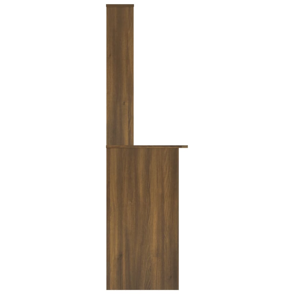 Birou cu rafturi, stejar maro, 110x45x157 cm, lemn compozit - Lando