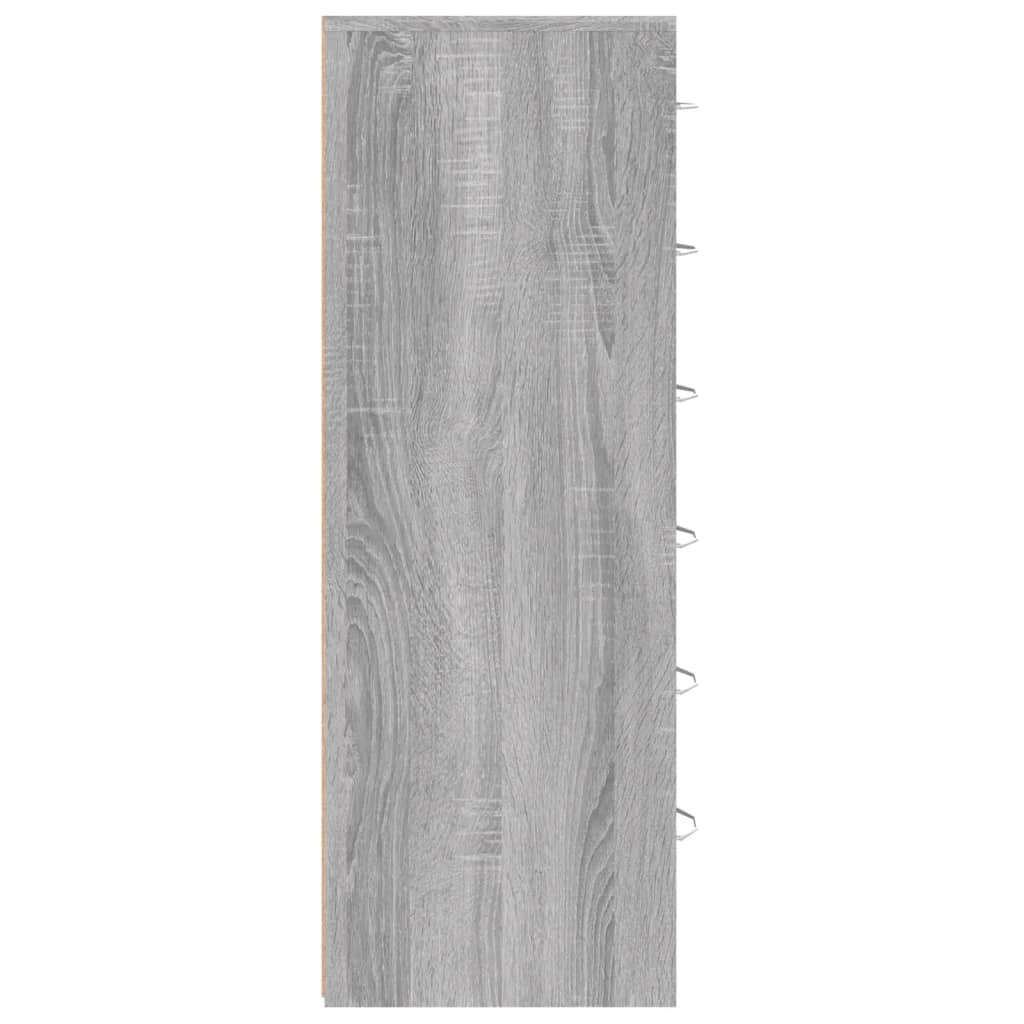 Servantă cu 6 sertare, stejar fumuriu, 50x34x96 cm, lemn Lando - Lando