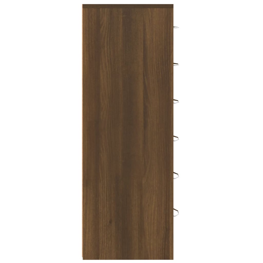 Servantă cu 6 sertare, stejar maro, 50x34x96 cm, lemn Lando - Lando