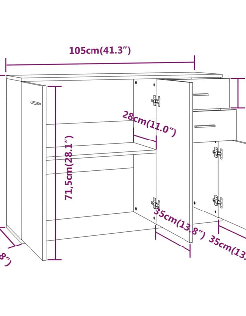 Încărcați imaginea în vizualizatorul Galerie, Servantă, stejar fumuriu, 105x30x75 cm, lemn compozit Lando - Lando
