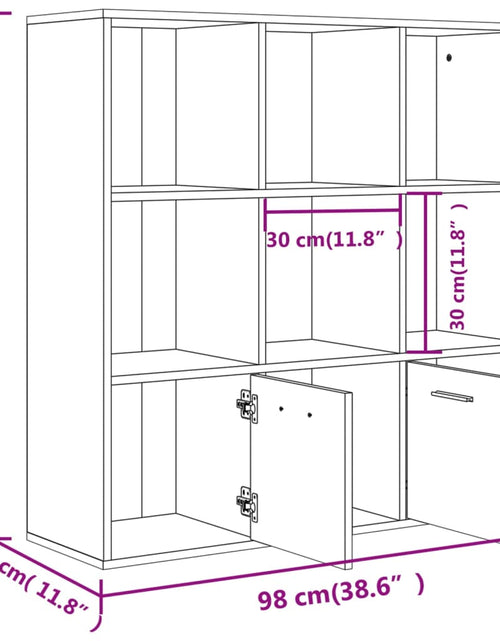 Загрузите изображение в средство просмотра галереи, Bibliotecă, stejar fumuriu, 98x30x98 cm Lando - Lando
