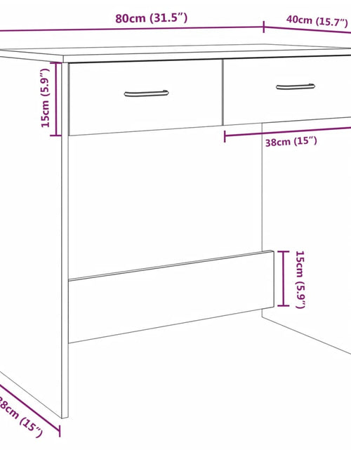 Загрузите изображение в средство просмотра галереи, Birou, stejar fumuriu, 80x40x75 cm, lemn prelucrat - Lando
