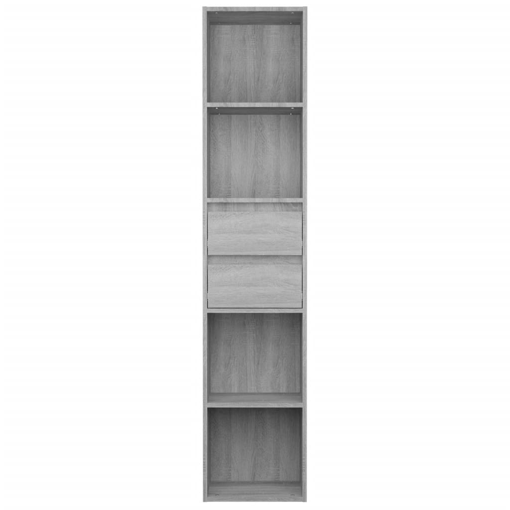 Bibliotecă, gri sonoma, 36x30x171 cm, lemn prelucrat - Lando