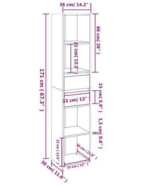Încărcați imaginea în vizualizatorul Galerie, Bibliotecă, gri sonoma, 36x30x171 cm, lemn prelucrat - Lando
