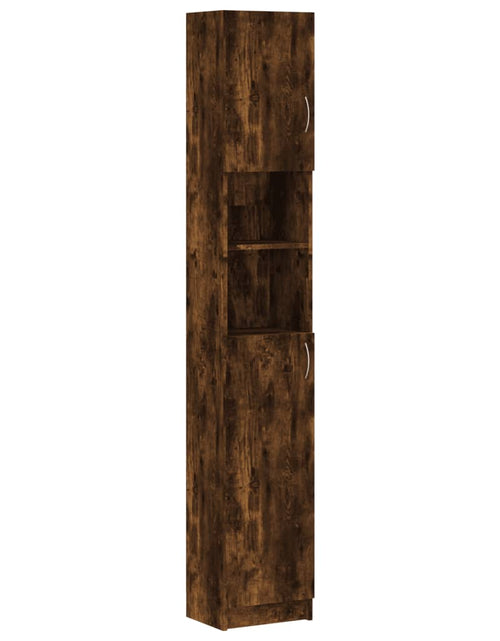 Încărcați imaginea în vizualizatorul Galerie, Dulap de baie, stejar fumuriu, 32x25,5x190 cm, lemn prelucrat - Lando
