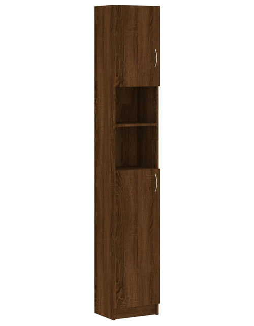 Încărcați imaginea în vizualizatorul Galerie, Dulap de baie, stejar maro, 32x25,5x190 cm, lemn prelucrat - Lando
