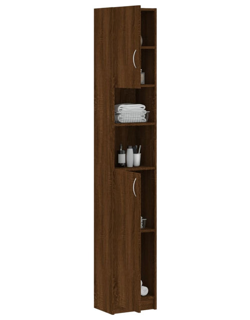 Încărcați imaginea în vizualizatorul Galerie, Dulap de baie, stejar maro, 32x25,5x190 cm, lemn prelucrat - Lando

