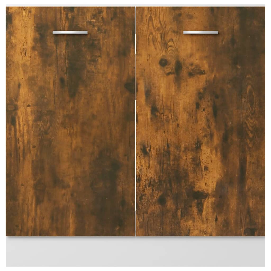 Dulap inferior de chiuvetă, stejar fumuriu, 80x46x81,5 cm, lemn - Lando