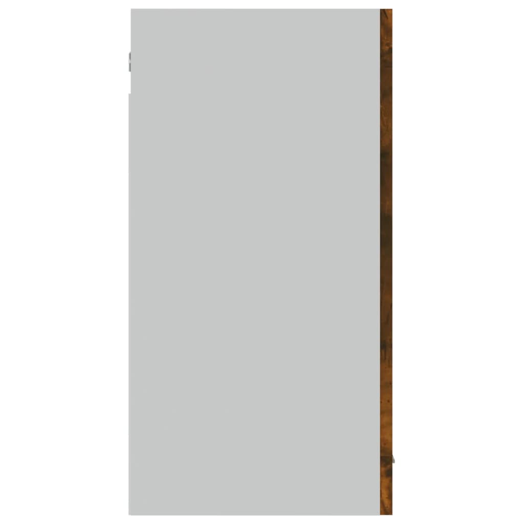 Dulap suspendat cu sticlă, stejar fumuriu, 80x31x60 cm lemn - Lando