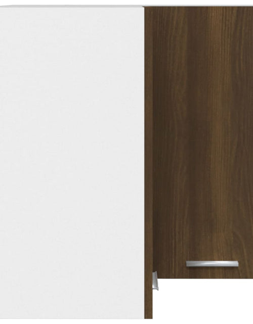 Загрузите изображение в средство просмотра галереи, Dulap de colț suspendat, stejar maro, 57x57x60 cm, lemn - Lando
