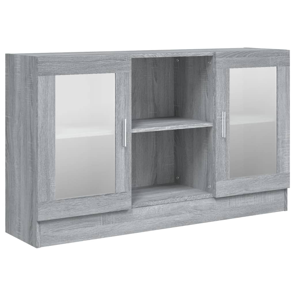 Dulap vitrină, gri sonoma, 120x30,5x70 cm, lemn prelucrat - Lando